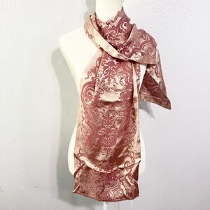 Wallace made in England Elegant Pink silk brocade scarf